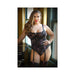 Curve Autumn Floral Burnout Bustier With Panty 1x/2x Black | SexToy.com