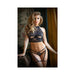Tease Luna Peek-a-boo Bra, Garter And Panty Set M/l Black | SexToy.com