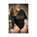 Vixen Up All Night Long Sleeve Opaque Bodysuit With Snap Closure Queen Black | SexToy.com