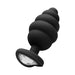 Ouch Extra Large Ribbed Diamond Heart Plug - Black | SexToy.com