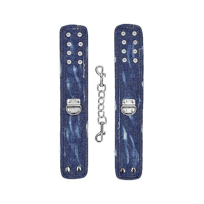 Ouch! Denim Ankle Cuffs - Roughened Denim Style - Blue | SexToy.com