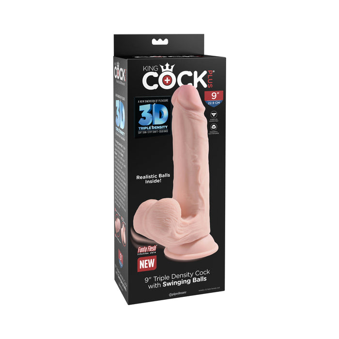 King Cock Triple Density Cock 9 In With Swinging Balls | SexToy.com