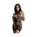 Shots Le Desir High Lace Neck Net Mini Dress Os Black | SexToy.com