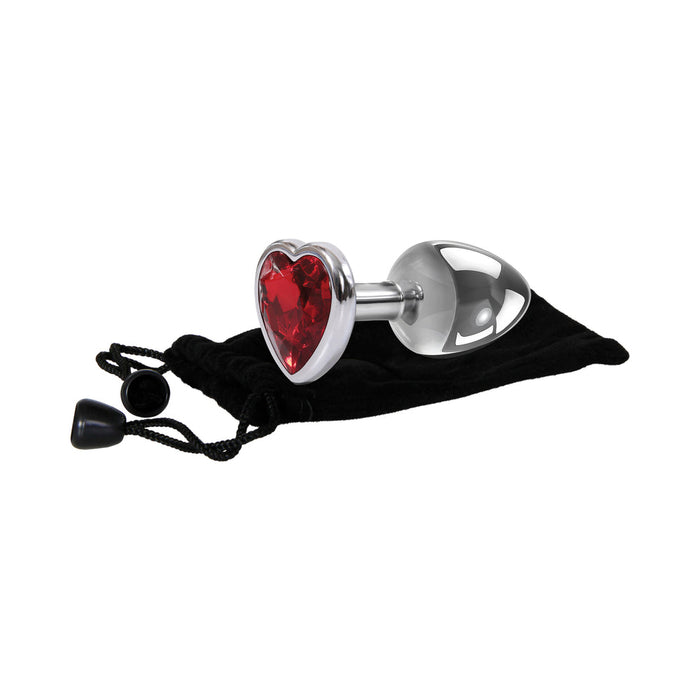 A&E Small Red Heart Gem Anal Plug | SexToy.com