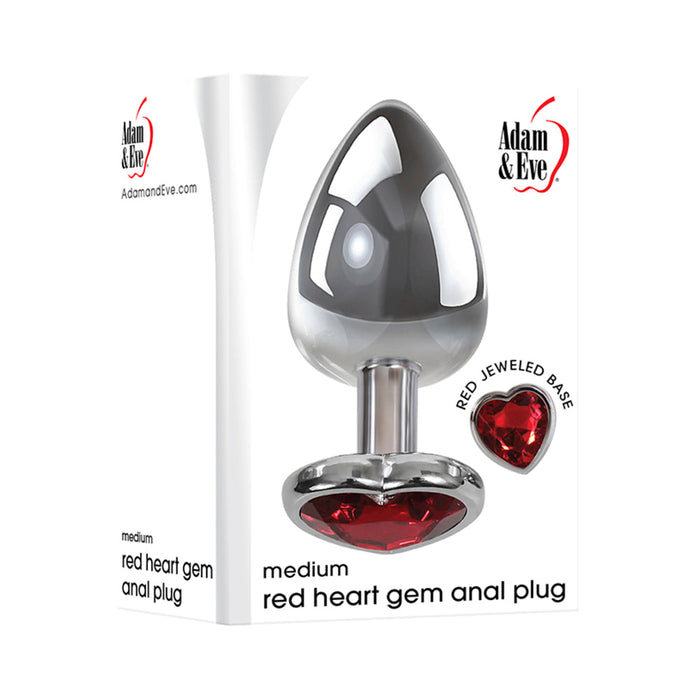 A&E Medium Red Heart Gem Anal Plug | SexToy.com