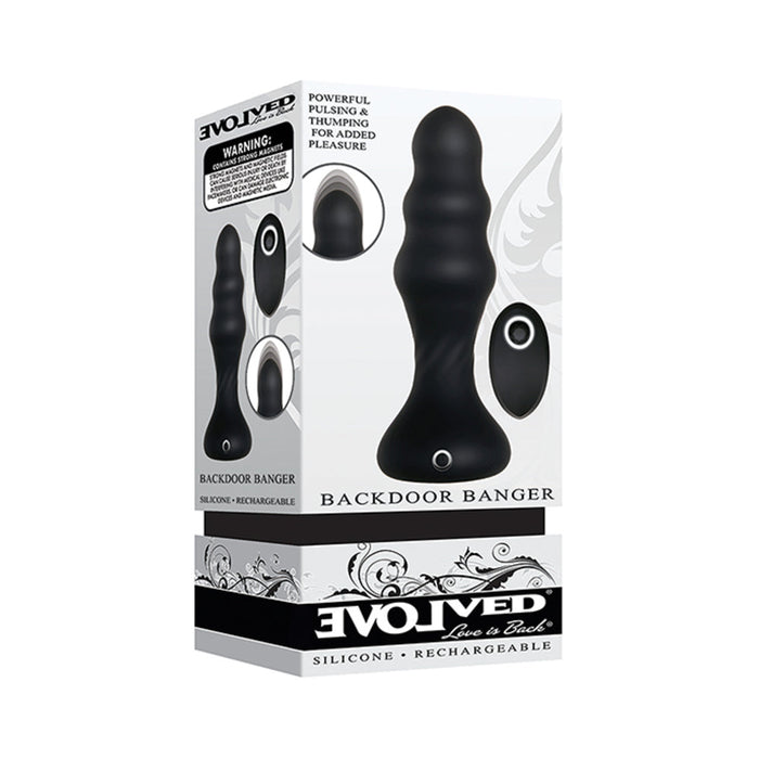 Evolved Backdoor Banger Rechargeable Silicone - Black | SexToy.com