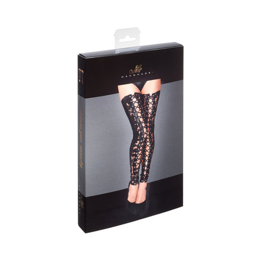 Noir Handmade Lace And Powerwetlook Stockings M | SexToy.com