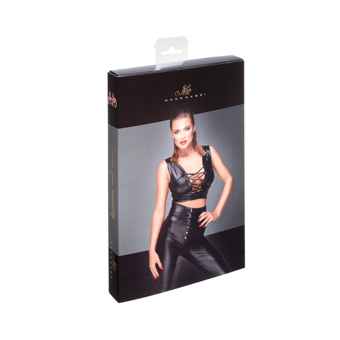Noir Handmade Powerwetlook Top With Lacing M | SexToy.com