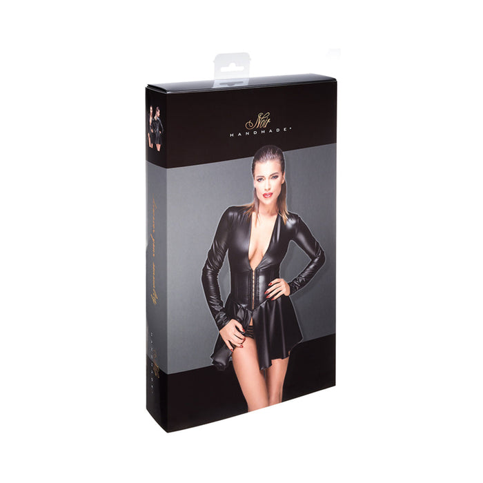 Noir Handmade Powerwetlook Minidress With Corset Xxl | SexToy.com