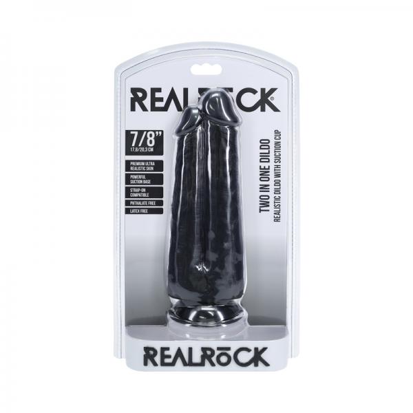 Realrock Two In One 7 In. / 8 In. Dildo Black