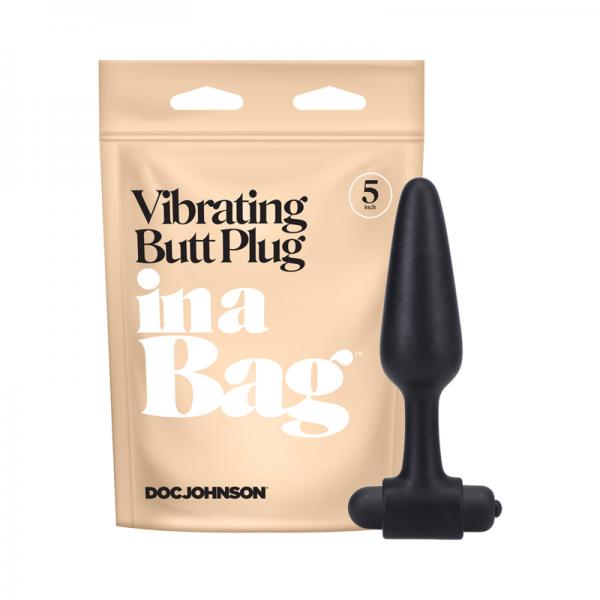 In A Bag 5" Vibrating Butt Plug - Black