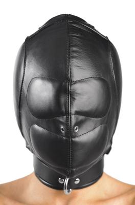 Padded Leather Hood Medium/Large Black