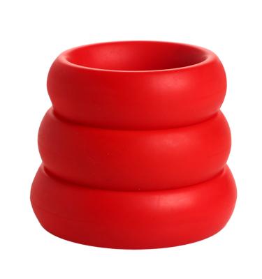 3 Piece Silicone C Ring Set - Red