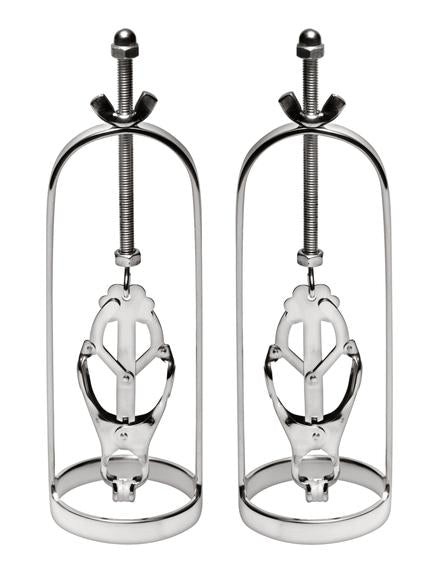 Stainless Steel Clover Clamp Nipple Stretchers Silver | SexToy.com