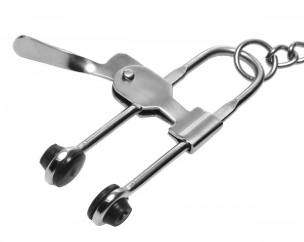 Intensity Nipple Press Clamps With Chain Metal Silver | SexToy.com