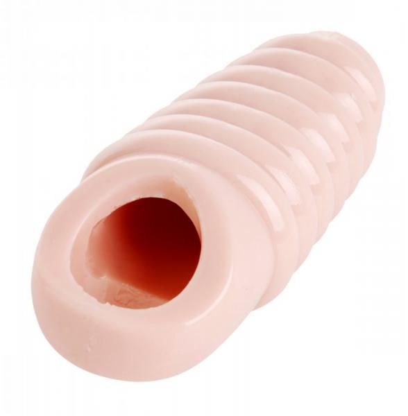 Really Ample Ribbed Penis Enhancer Sheath Beige | SexToy.com