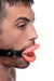 Sissy Mouth Gag Pink Silicone Lips Black Strap | SexToy.com