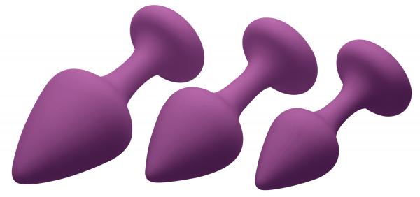 Purple Pleasures 3 Piece Silicone Anal Plugs | SexToy.com