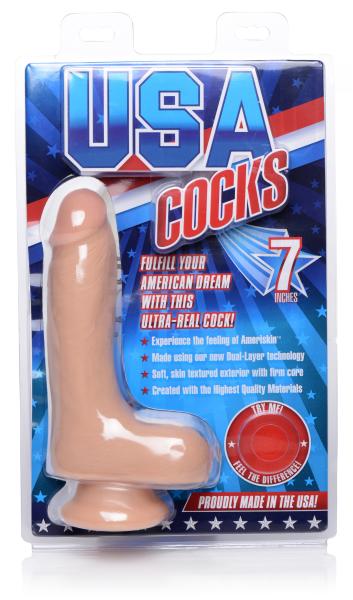 USA Cocks 7 Inches Ultra Real Dual Layer Suction Cup Dildo | SexToy.com