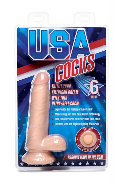 USA Cocks 6 Inches Ultra Real Dual Layer Suction Cup Dildo | SexToy.com