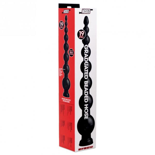 Hosed 19 Inches Graduated Bead Anal Snake Black | SexToy.com