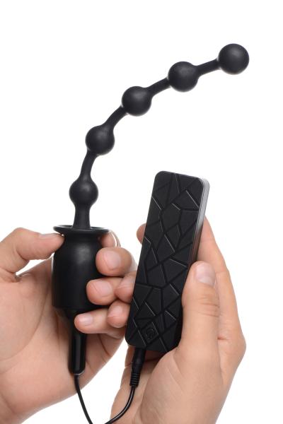 Voodoo Beads 10X Vibrating Silicone Anal Wand Black | SexToy.com