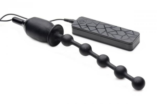 Voodoo Beads 10X Vibrating Silicone Anal Wand Black | SexToy.com