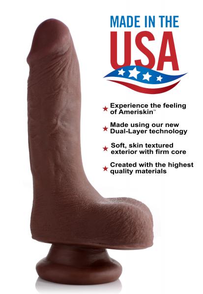 7 Inches Ultra Real Dual Layer Suction Cup Dildo Brown | SexToy.com