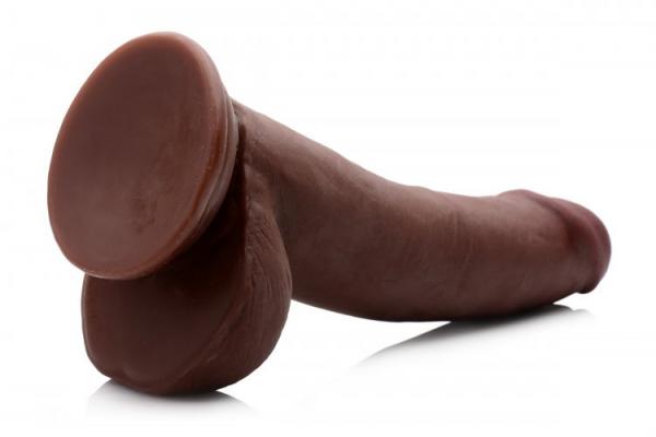 8 Inches Ultra Real Dual Layer Suction Cup Dildo Dark Skin Tone | SexToy.com