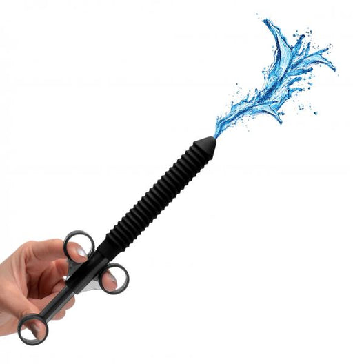 Clean Stream Ribbed Silicone Lubricant Launcher Black | SexToy.com