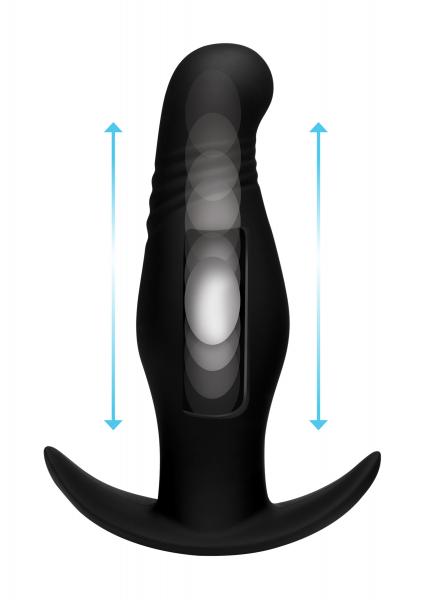 Kinetic Thumping 7X Rippled Anal Plug Black | SexToy.com