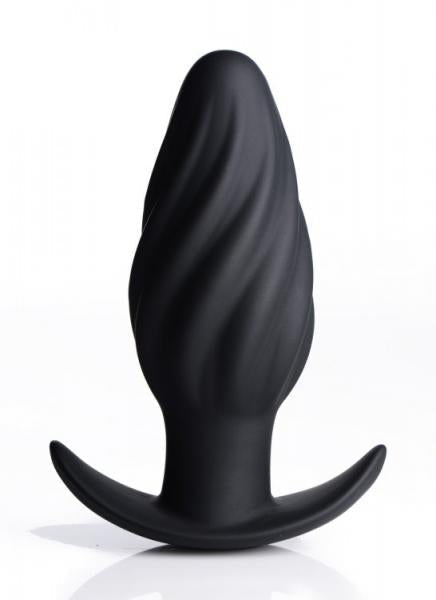 Kinetic Thumping 7X Swirled Anal Plug Black | SexToy.com