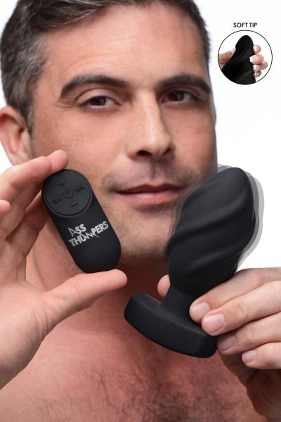 The Driller 10x Swirled Silicone Remote Control Vibrating Butt Plug | SexToy.com