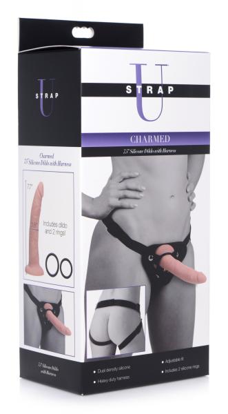 Charmed 7.5 Inch Silicone Dildo With Harness | SexToy.com