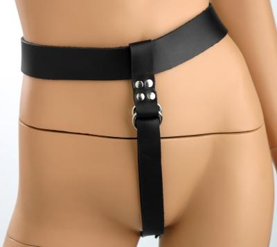 Strict Leather Female Butt Plug And Dildo Harness