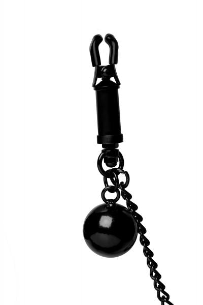 Nipple Clamps With Ball Weights And Chain Black | SexToy.com