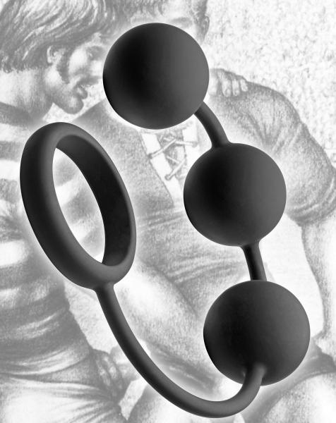 Tom Of Finland Silicone Cock Ring With 3 Weighted Balls | SexToy.com