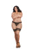 Cuban Heel Lace Top Thigh High Nude/black Queen O/s | SexToy.com