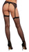 Fishnet Plaid Thigh High Stockings Black O/S | SexToy.com