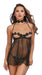 Babydoll, Choker & G-String Panty Black O/S | SexToy.com