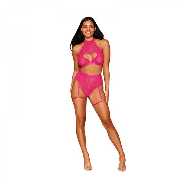 Stretch Lace Bralette & Garter Panty Peony O/s