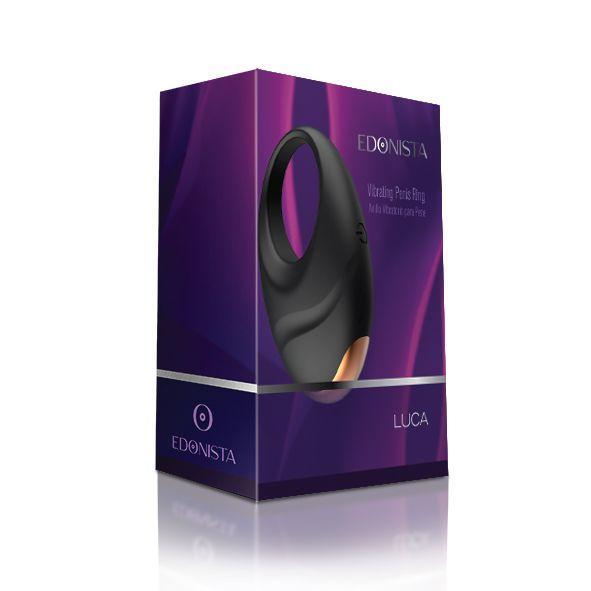 Edonista Luca Vibrating Penis Ring Black