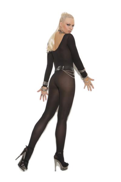 Sheer Long Sleeves Bodystocking Black O/S | SexToy.com