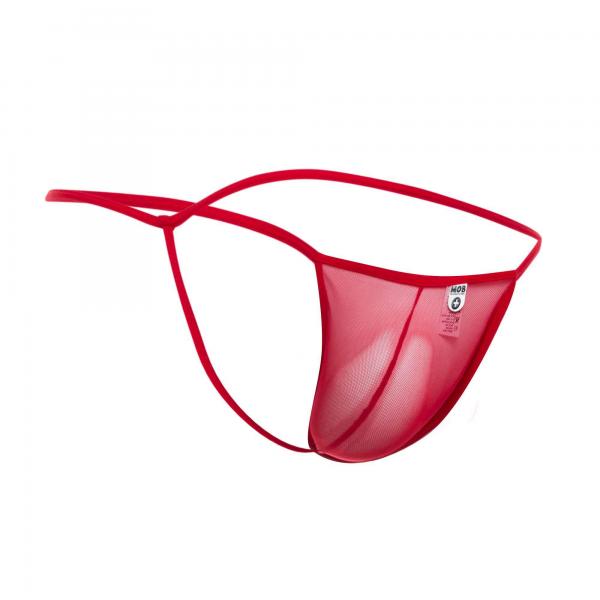 Male Basics Mob Tulle T-thong Red S/m