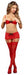 Luv Lace Bra, Garter Skirt & G-String Red S/M | SexToy.com