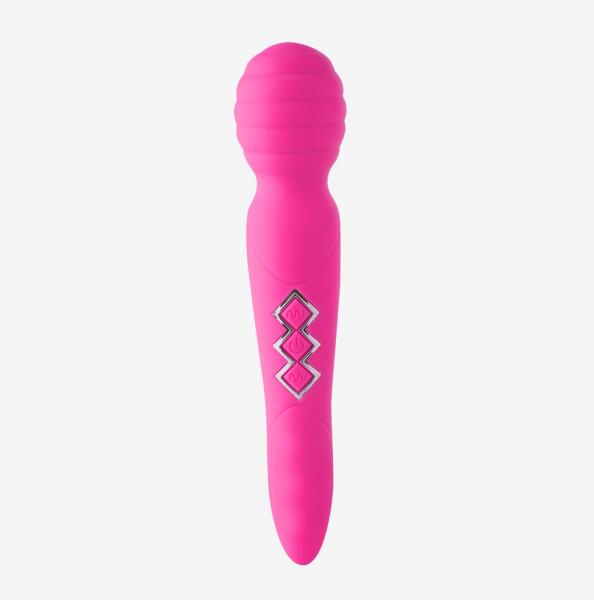 Zoe Rechargeable Dual Vibrating Wand Hot Pink