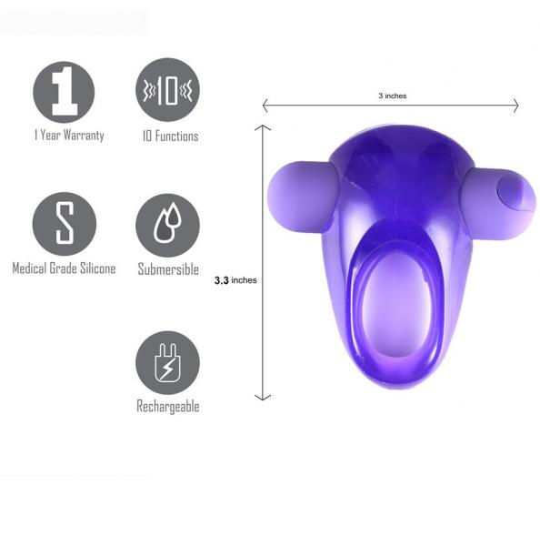 Casey Vibrating Erection Enhancer Ring Purple
