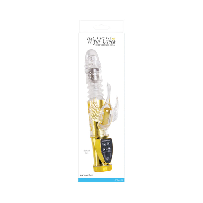 Wyld Vibes Deep Stroker Swan Gold Vibrator | SexToy.com