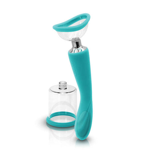 Inya Pump And Vibe With Interchangeable Suction Cups - Teal | SexToy.com