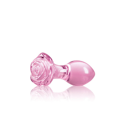 Crystal Rose Glass Anal Plug Pink | SexToy.com
